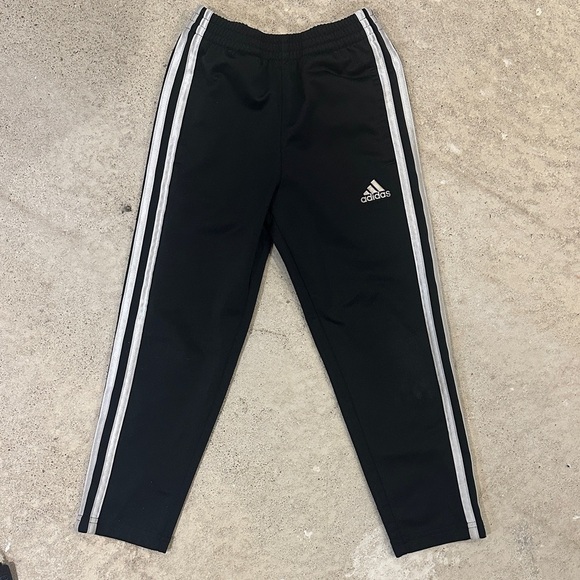 Adidas Kids Black Joggers with White Stripes - Picture 1 of 5